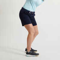 Women's golf cotton chino shorts - MW500 navy blue