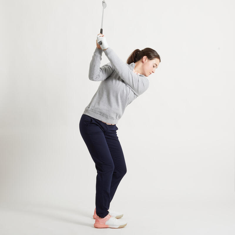 Women's golf windproof pullover MW500 grey