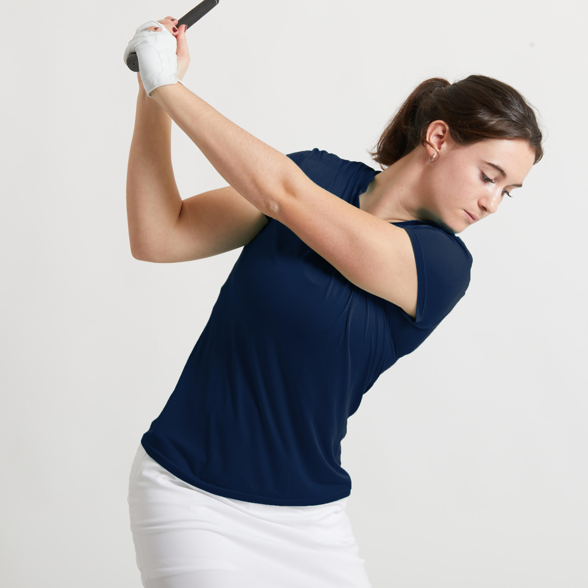 Women's golf short-sleeved polo shirt WW900 navy blue 3/7