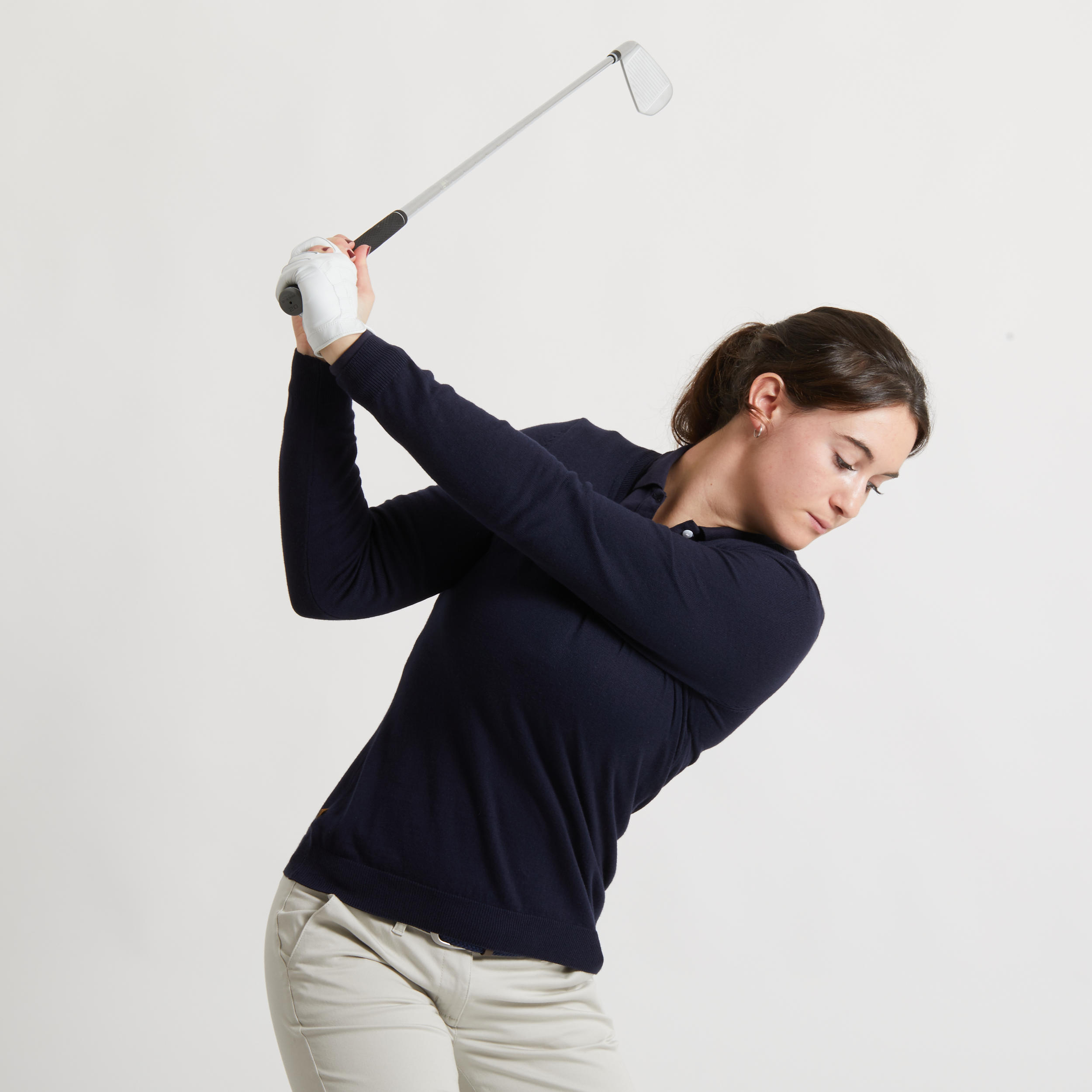 Women's Golf Sweater - MW 500 Blue - INESIS