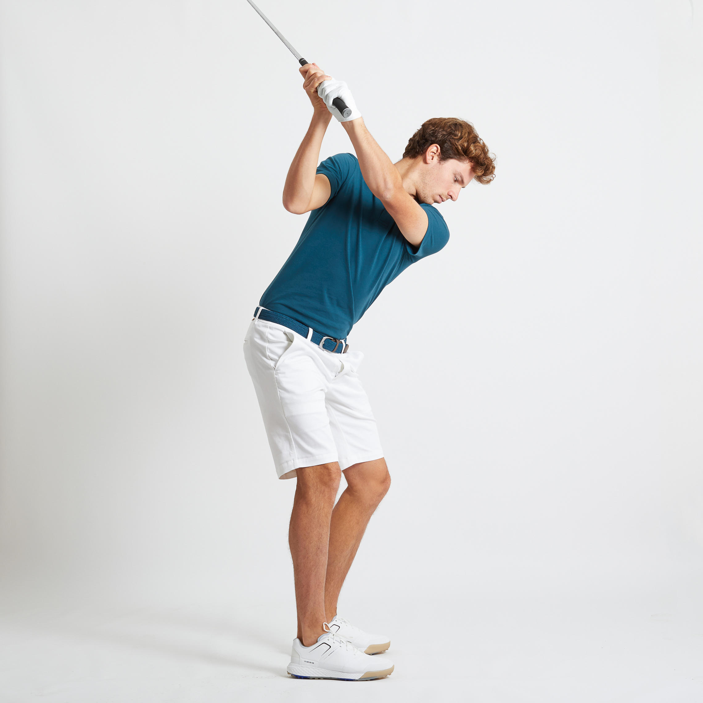 Pantalón corto chino algodón golf Hombre, MW500 blanco 6/7