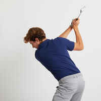 Men's golf short-sleeved polo shirt MW500 blue