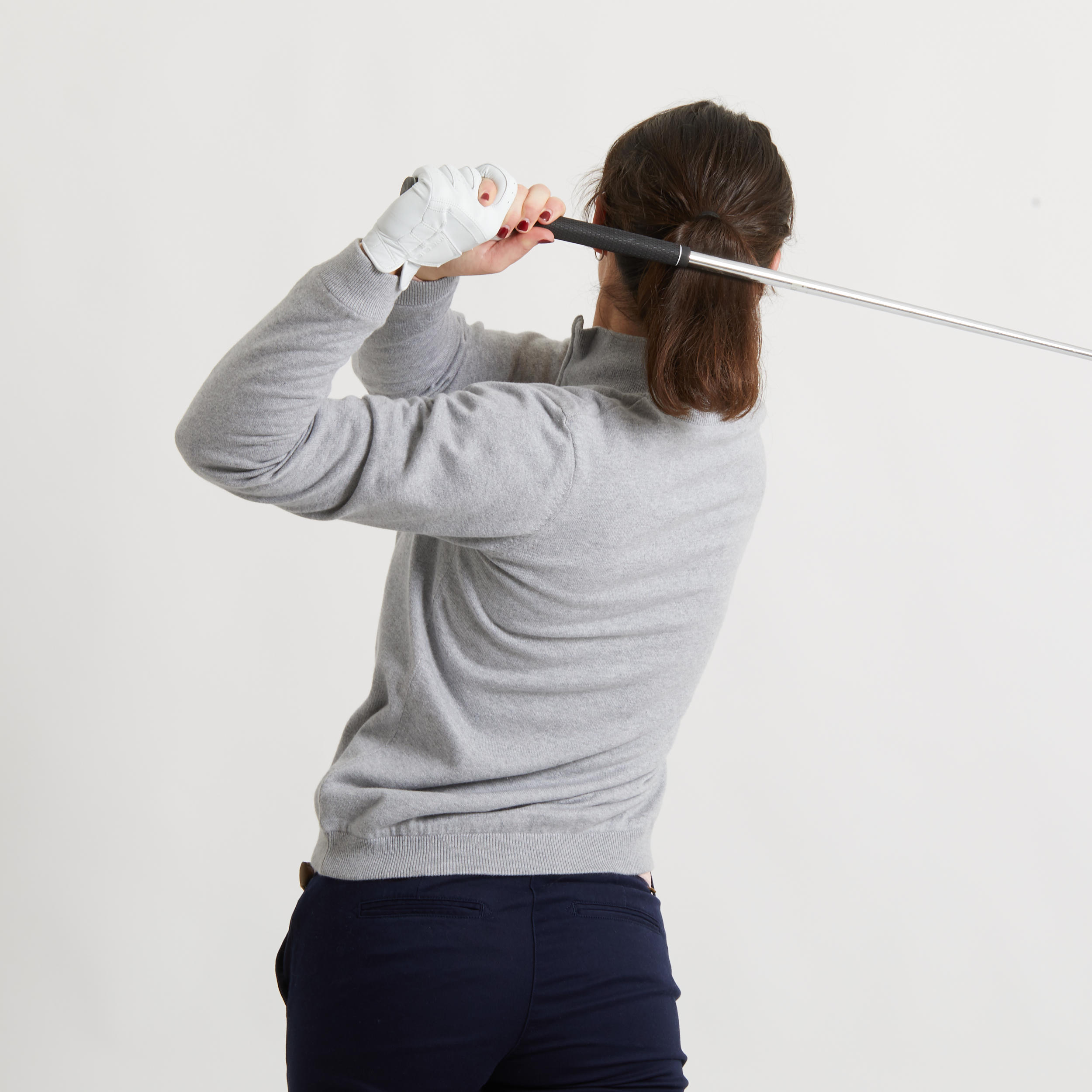 Women's golf windproof pullover MW500 grey 3/6