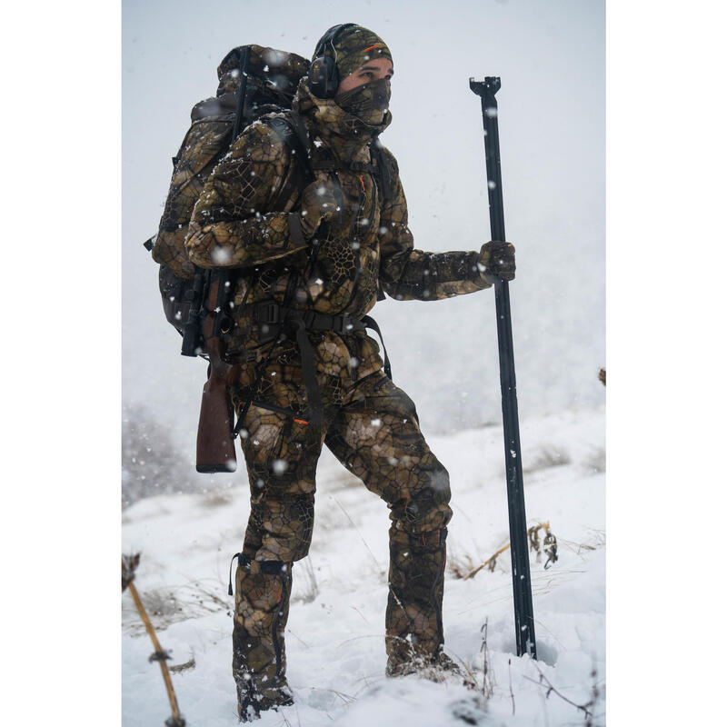 Jagd-Regenjacke FURTIV 900 geräuscharm warm camouflage