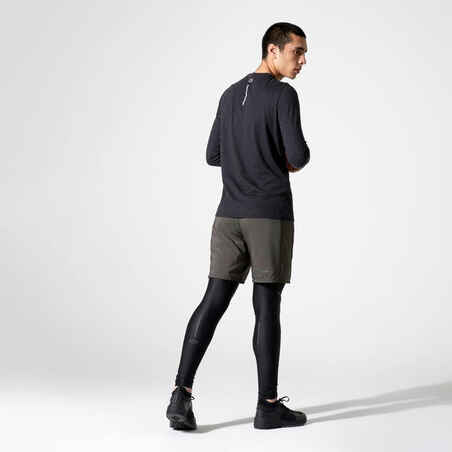 Men's Running Breathable Long-Sleeved T-shirt Dry+ - black 