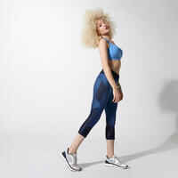 Women's breathable short running leggings Dry+ Feel - blue