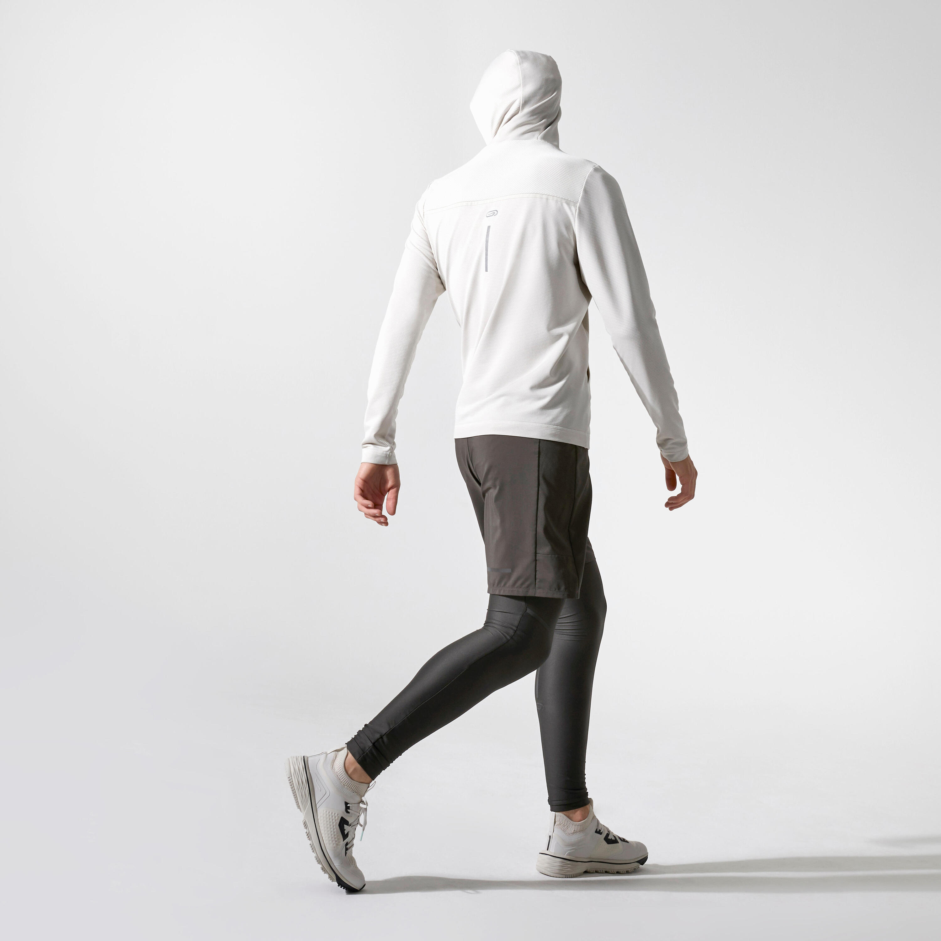 KALENJI DRY + FEEL MEN'S BREATHABLE RUNNING HOODIE - LINEN BEIGE 3/7