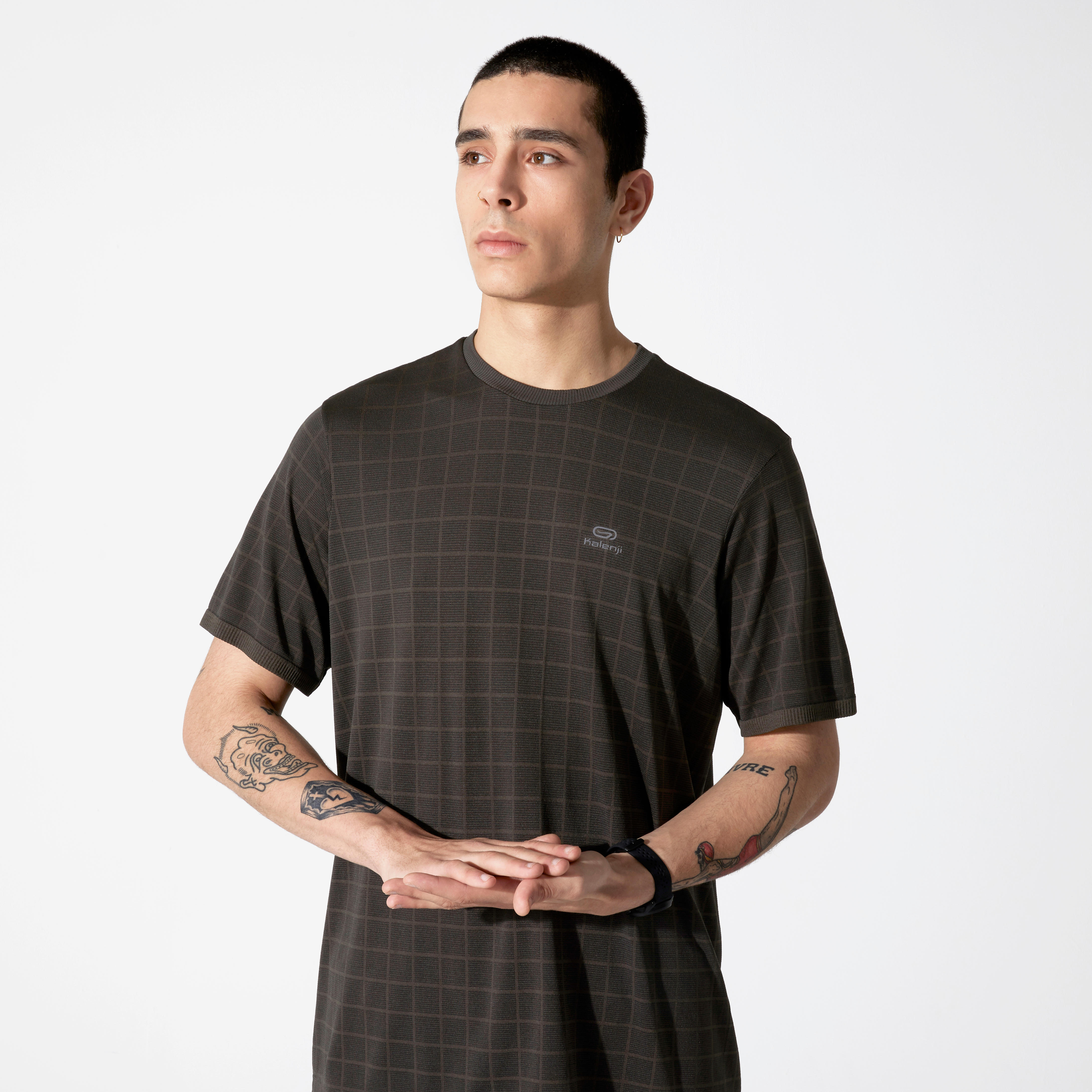 

Kalenji Dry+ Feel Men'S Loose-Fitting Breathable Running T-Shirt - Dark Khaki -  By KALENJI | Decathlon