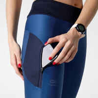 Women's breathable short running leggings Dry+ Feel - blue