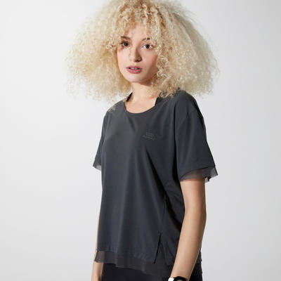 Maglia running donna RUN FEEL grigia