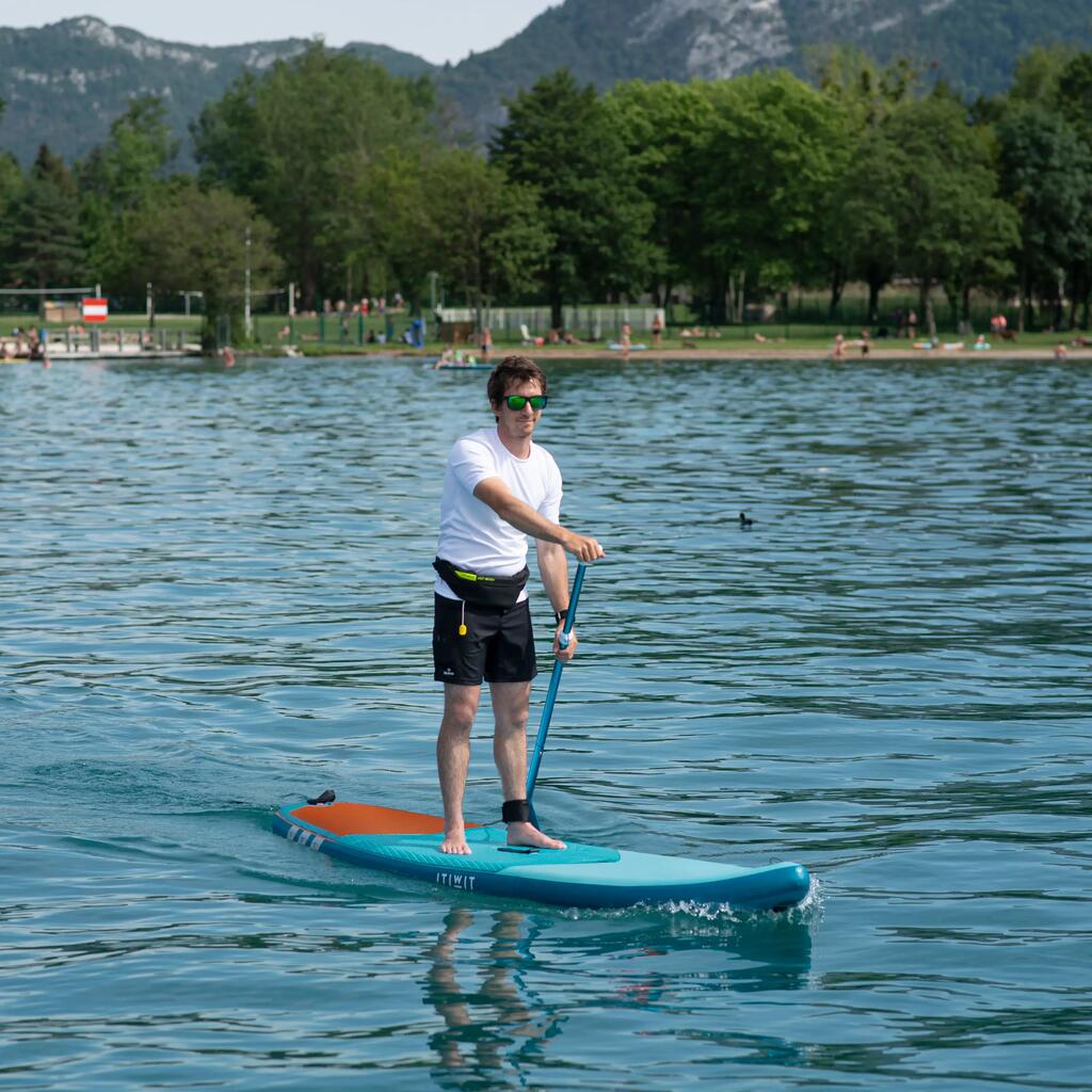 Beginner Touring Inflatable Stand-Up Paddle Board 9 Foot - Blue and Orange