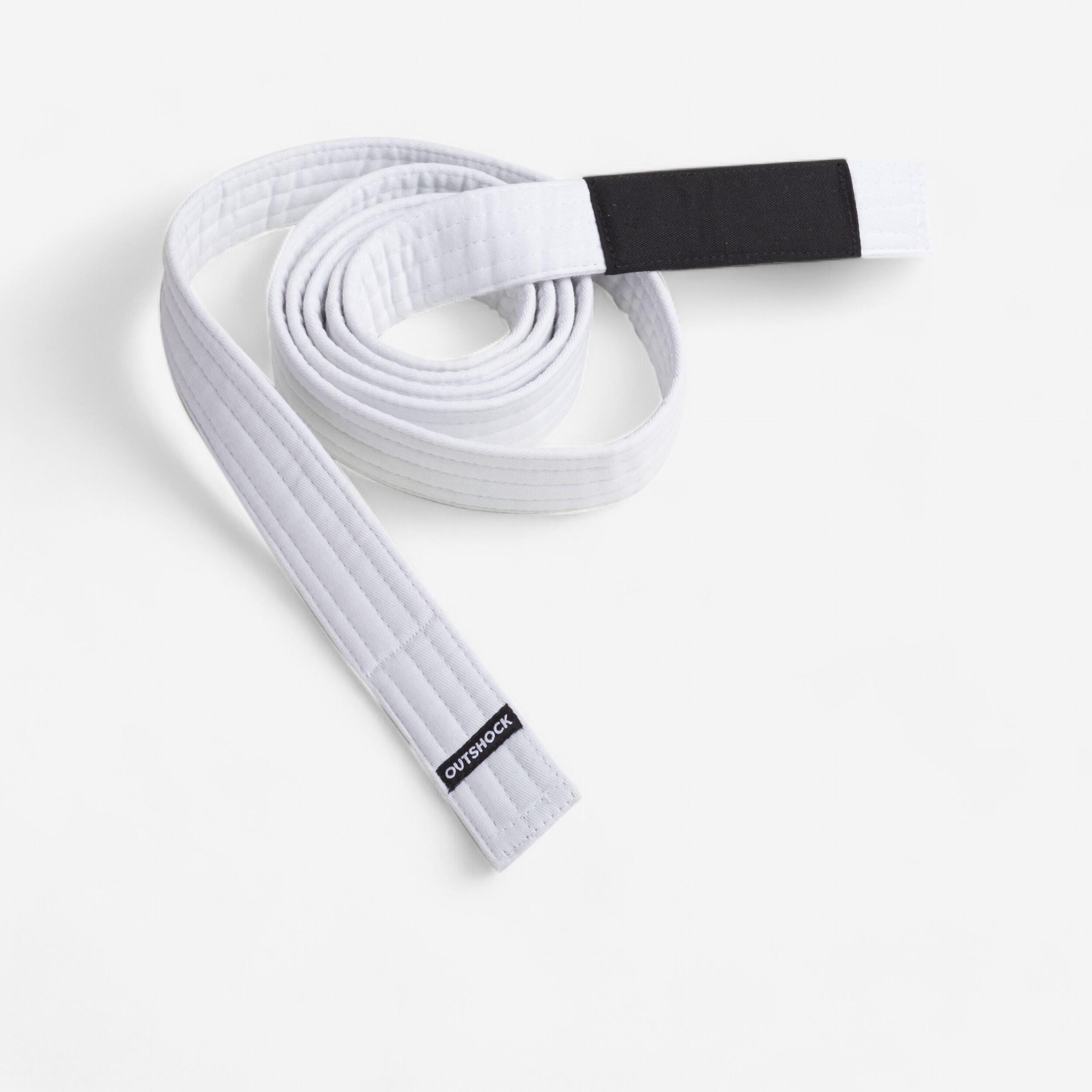 Outshock - Ceinture Jjb Enfant Blanche - Ceinture De Kimono - Sports De Combats - Blanc-noir - M2 - Decathlon