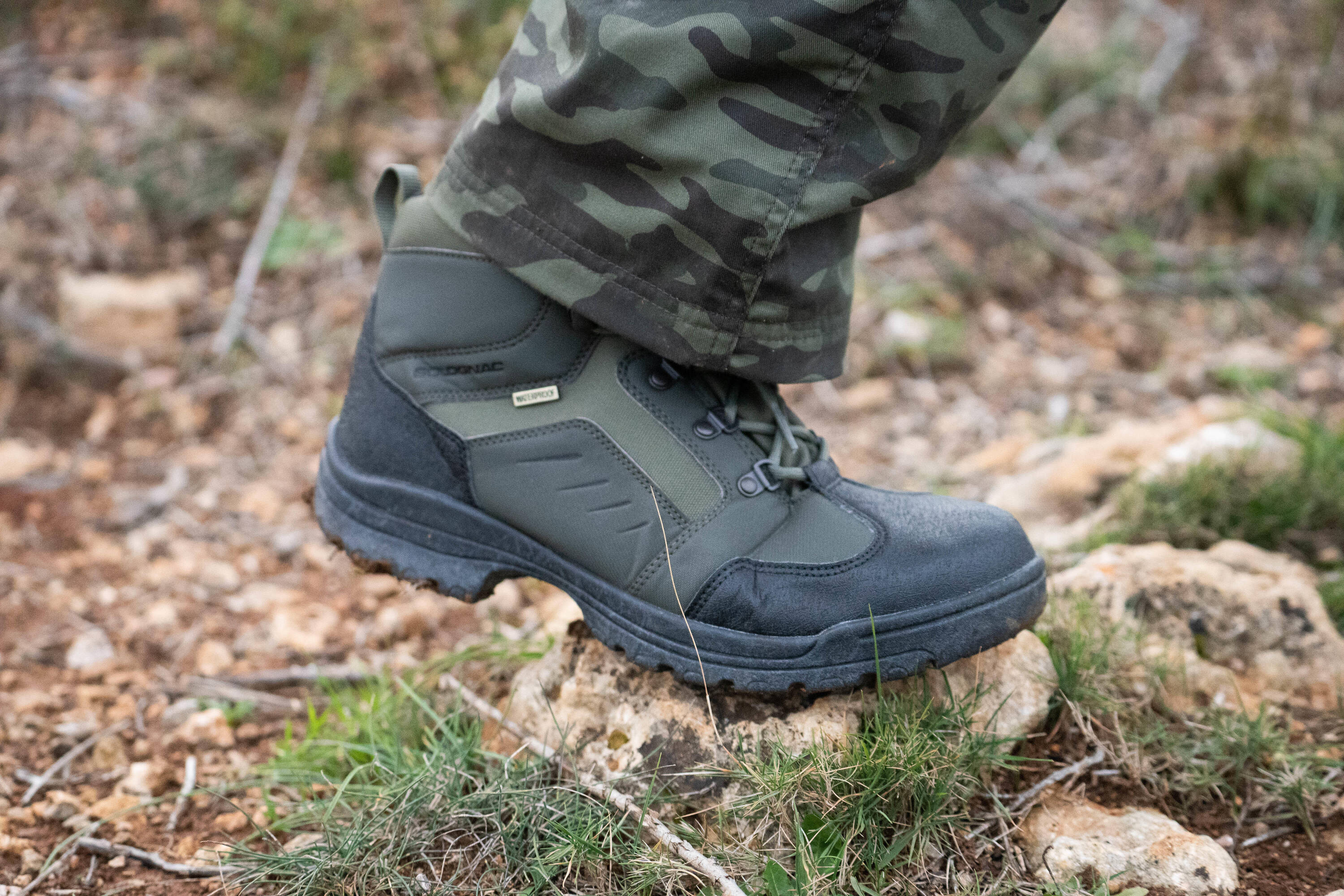 Men Boots 100 Waterproof Green -  3