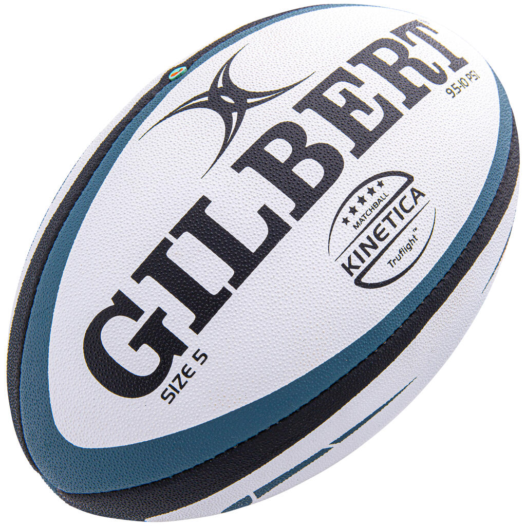 Rugbyball Gilbert Kinetica Größe 5 weiss/blau