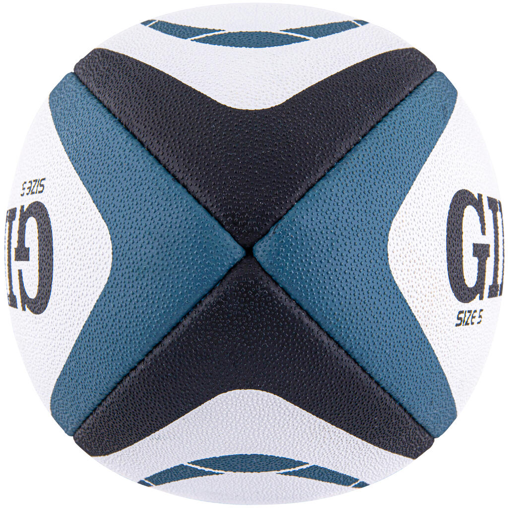 Rugbyball Gilbert Kinetica Größe 5 weiss/blau