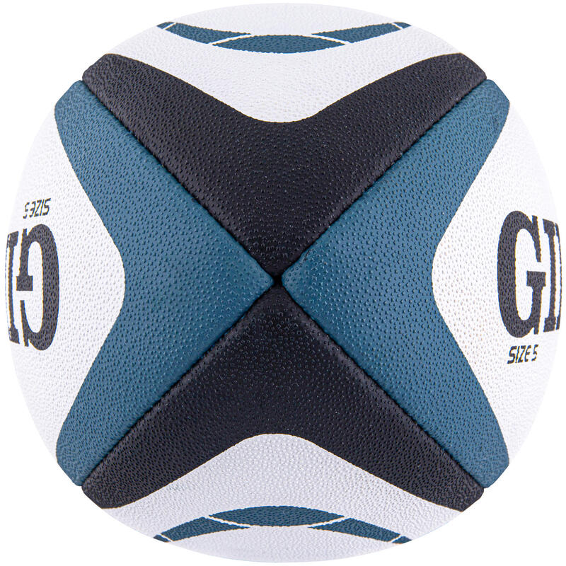 Balón de rugby talla 5 - Gilbert Kinetica blanco azul