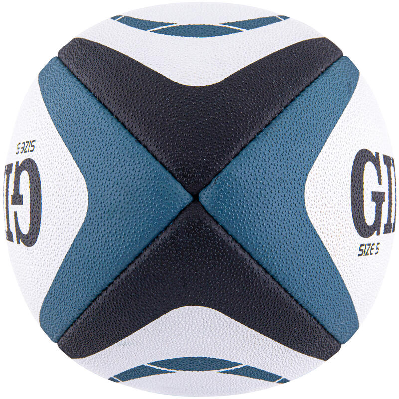 Pallone rugby Gilbert KINETICA taglia 5 bianco-blu