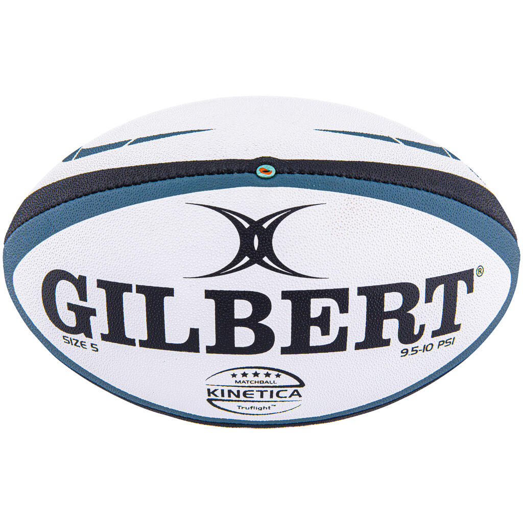 Rugbyball Gilbert Kinetica Größe 5 weiss/blau