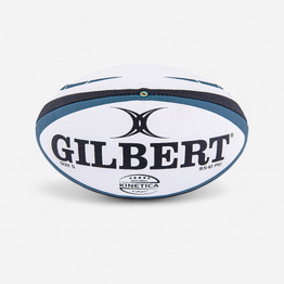 Ballon de rugby taille 5 - Gilbert Kinetica blanc bleu