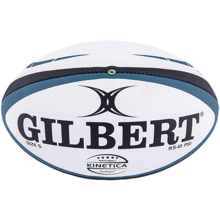 Rugbyboll storlek 5 - Gilbert Kinetica vit blå 