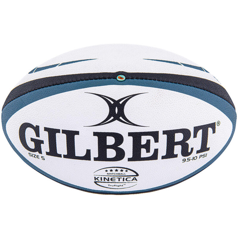Balón de rugby talla 5 - Gilbert Kinetica blanco azul