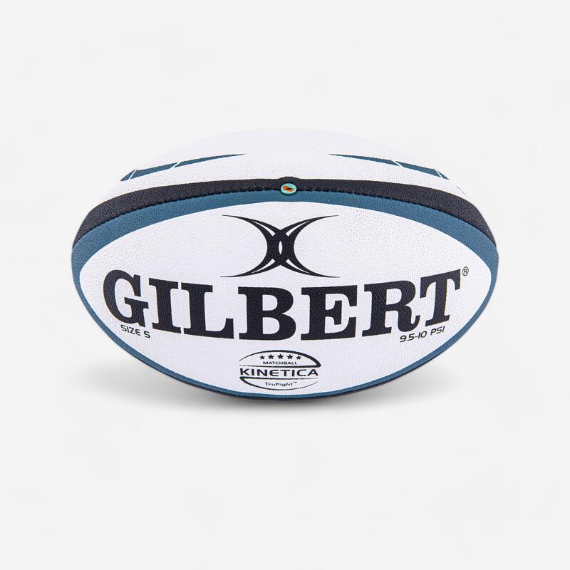Balón de rugby talla 5 - Gilbert Kinetica blanco azul