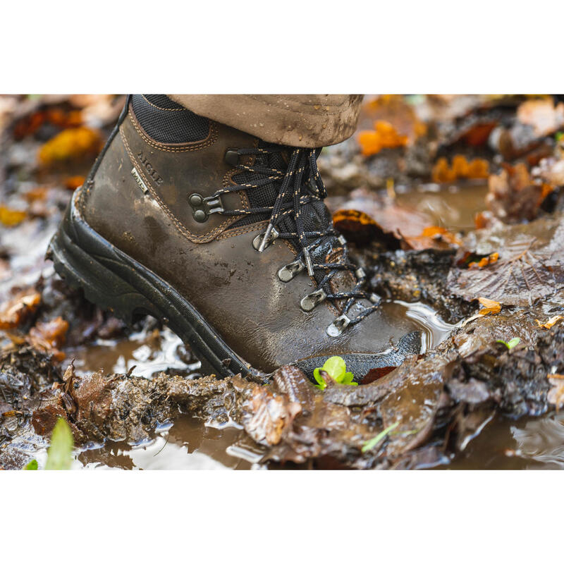 BOTAS DE CAÇA IMPERMEÁVEIS E RESISTENTES AIGLE FLESHSIDE CASTANHO