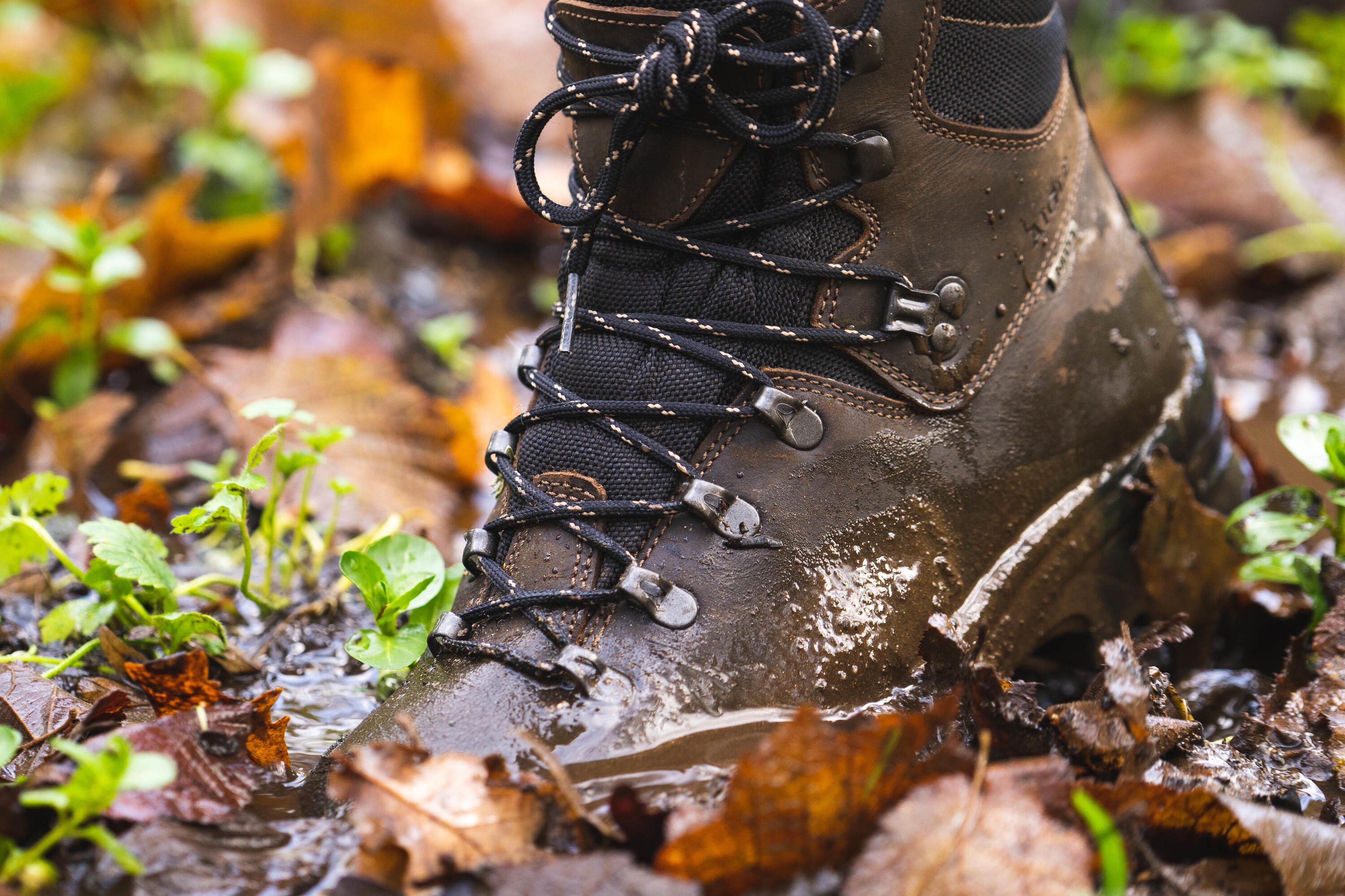 Gebraucht - Jagdstiefel Aigle Fleshside wasserdicht strapazierfähig braun  15/15