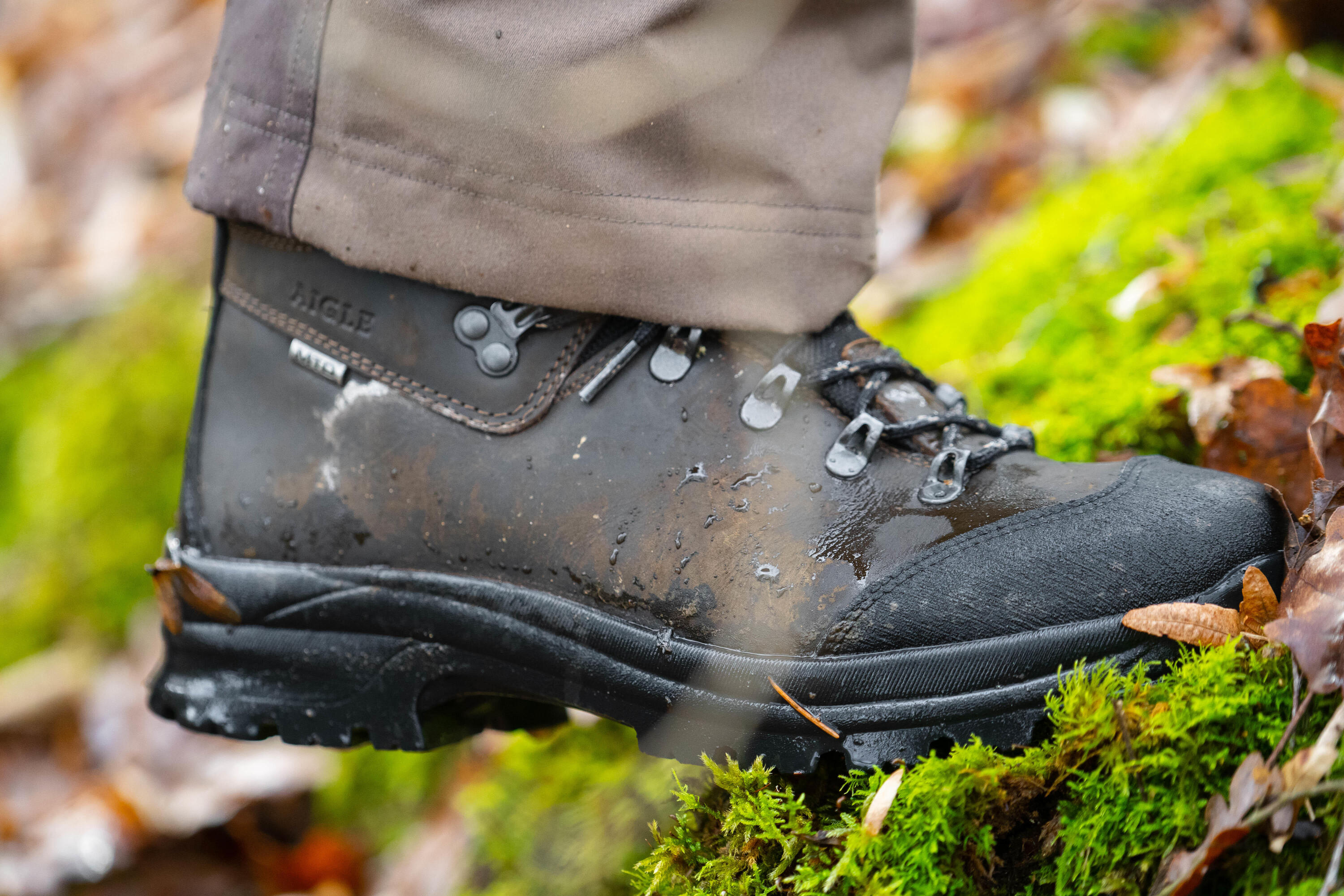 Gebraucht - Jagdstiefel Aigle Fleshside wasserdicht strapazierfähig braun  11/15