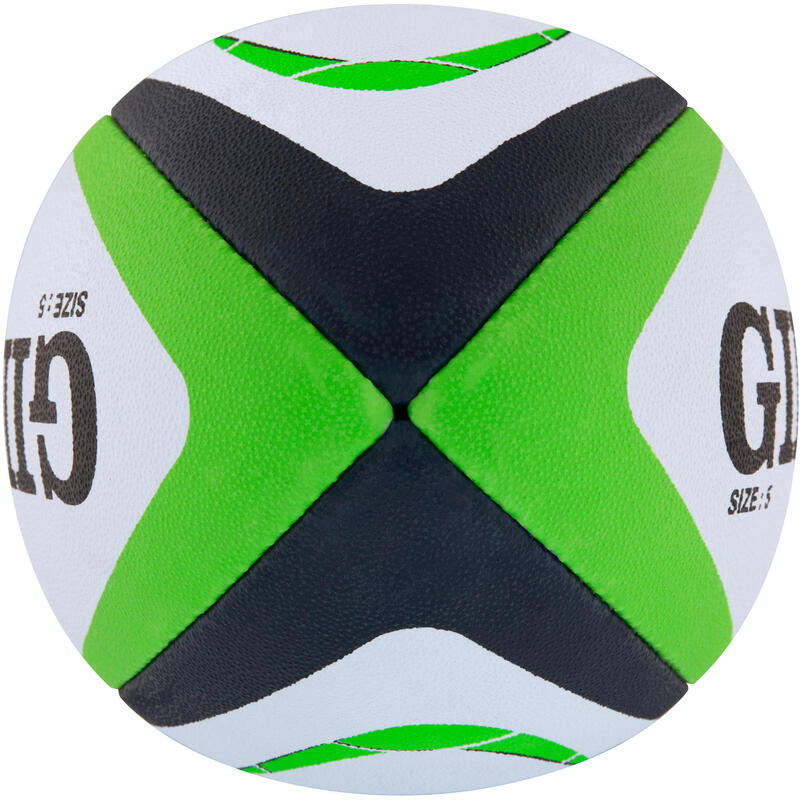 Balón de rugby talla 5 - Gilbert Sirius blanco verde