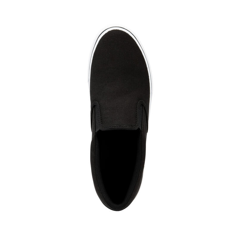 ZAPATILLAS DE SKATE VULCA 100 SLIP-ON NEGRO BLANCO 