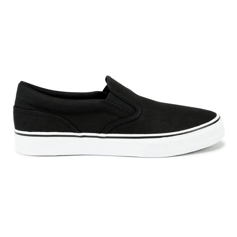 ZAPATILLAS DE SKATE VULCA 100 SLIP-ON NEGRO BLANCO 