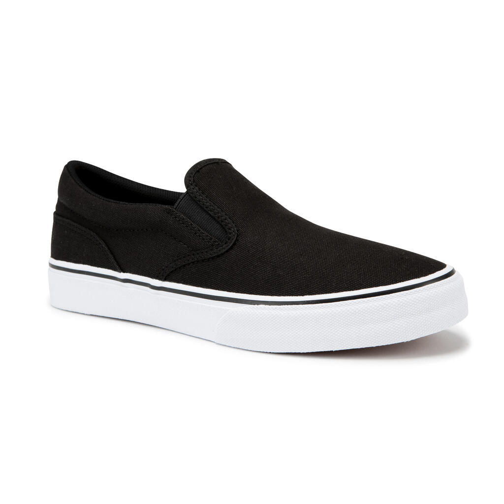 Slip-on skateboarding shoes vulca 100 - black/white