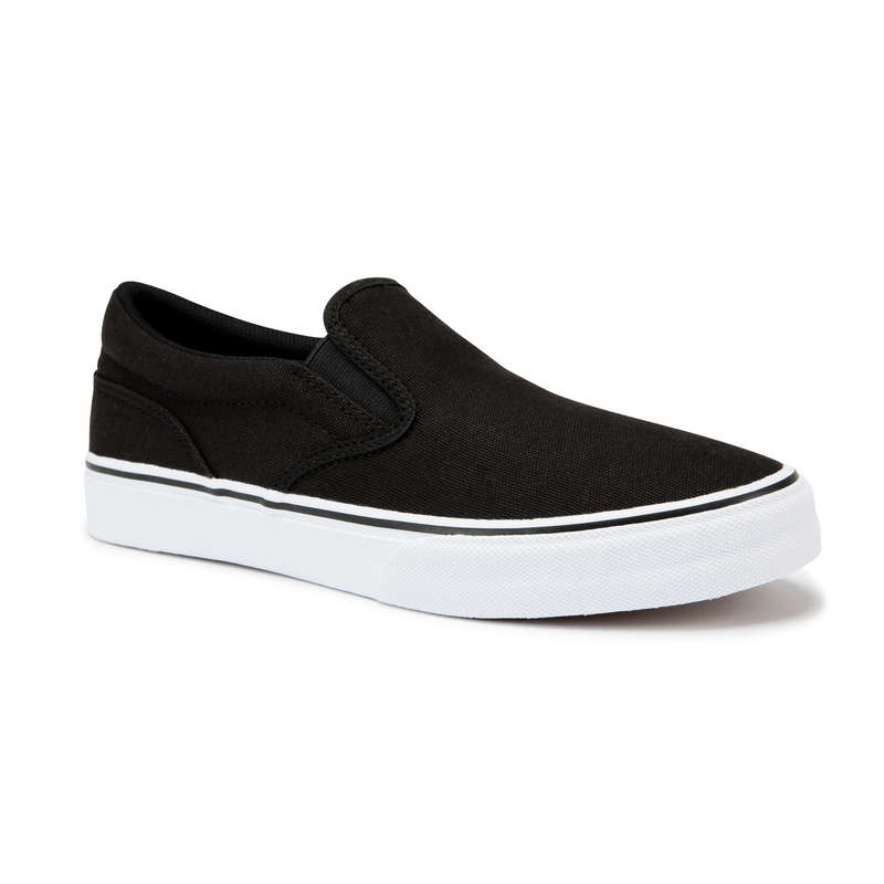 OXELO Slip-On Skateboarding Shoes Vulca 100 - Black/White...