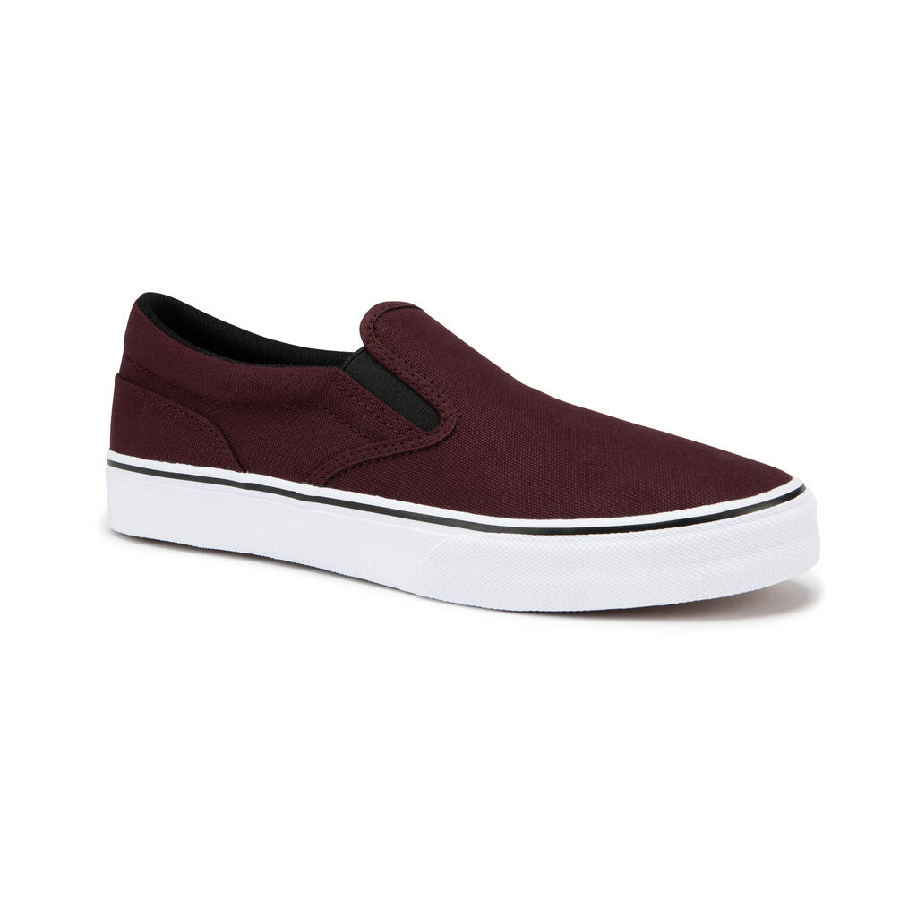 Slip-on skateboarding shoes vulca 100 - burgundy/white