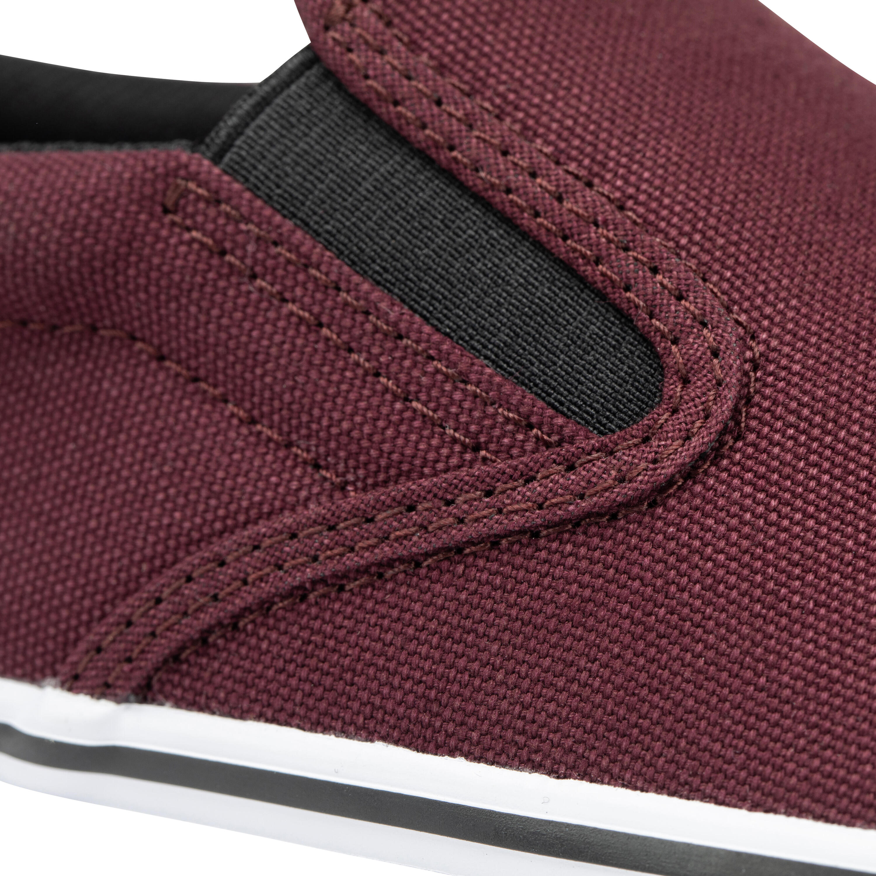 Slip-On Skateboarding Shoes Vulca 100 - Burgundy/White 9/15