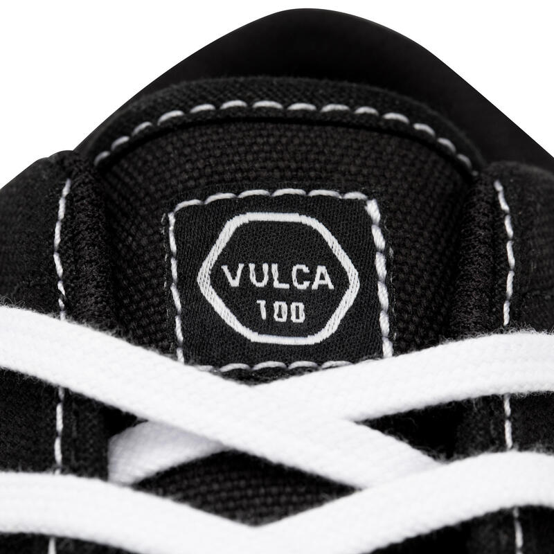 Deszkás vászoncipő gördeszkára és longboardra Vulca 100, fekete, fehér 