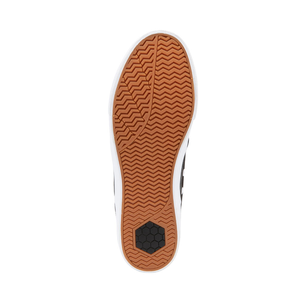Chaussures basses skateboard-longboard adulte vulca 100 noir blanc