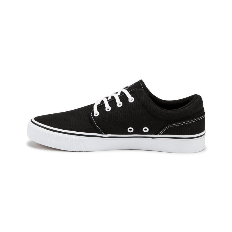 Chaussures basses skateboard-longboard adulte VULCA 100 Noir Blanc