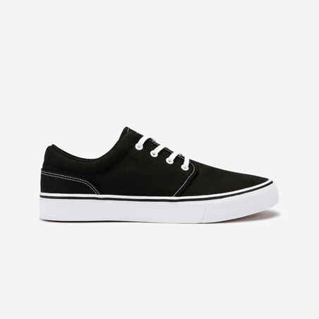 Zapatillas de caña baja skateboard-longboard adulto VULCA 100 negro blanco 