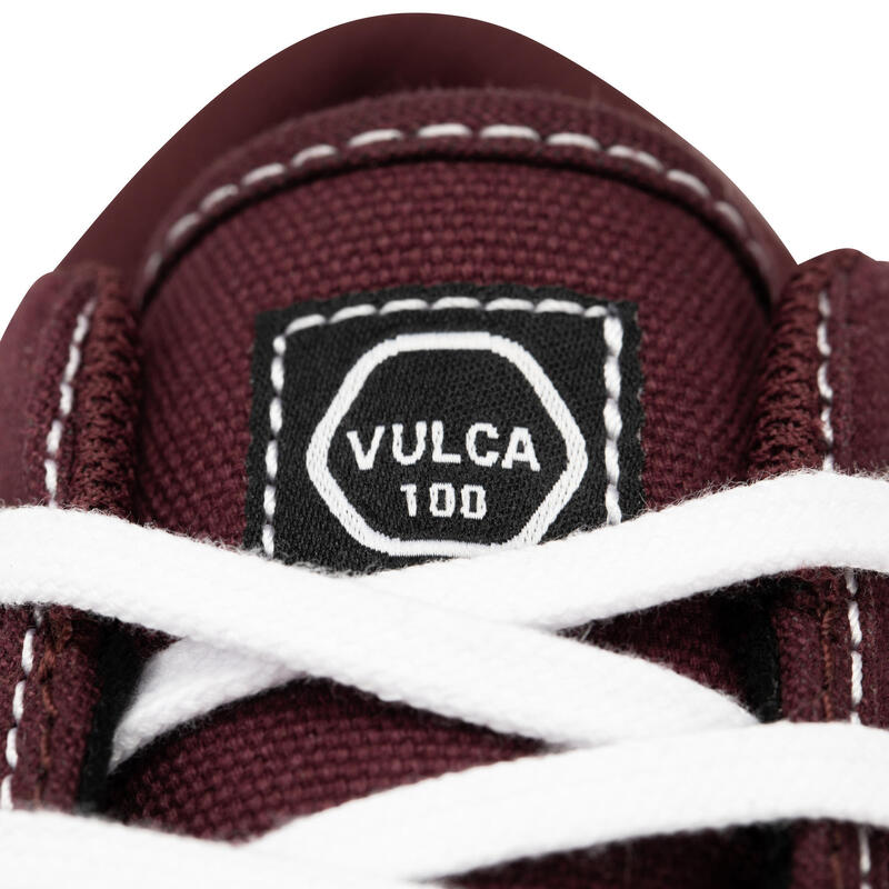 Nízké skateboardové boty Vulca 100 vínovo-bílé 