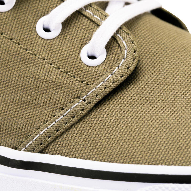 Skaterschuhe Vulca 100 Sneaker Erwachsene khaki/weiss