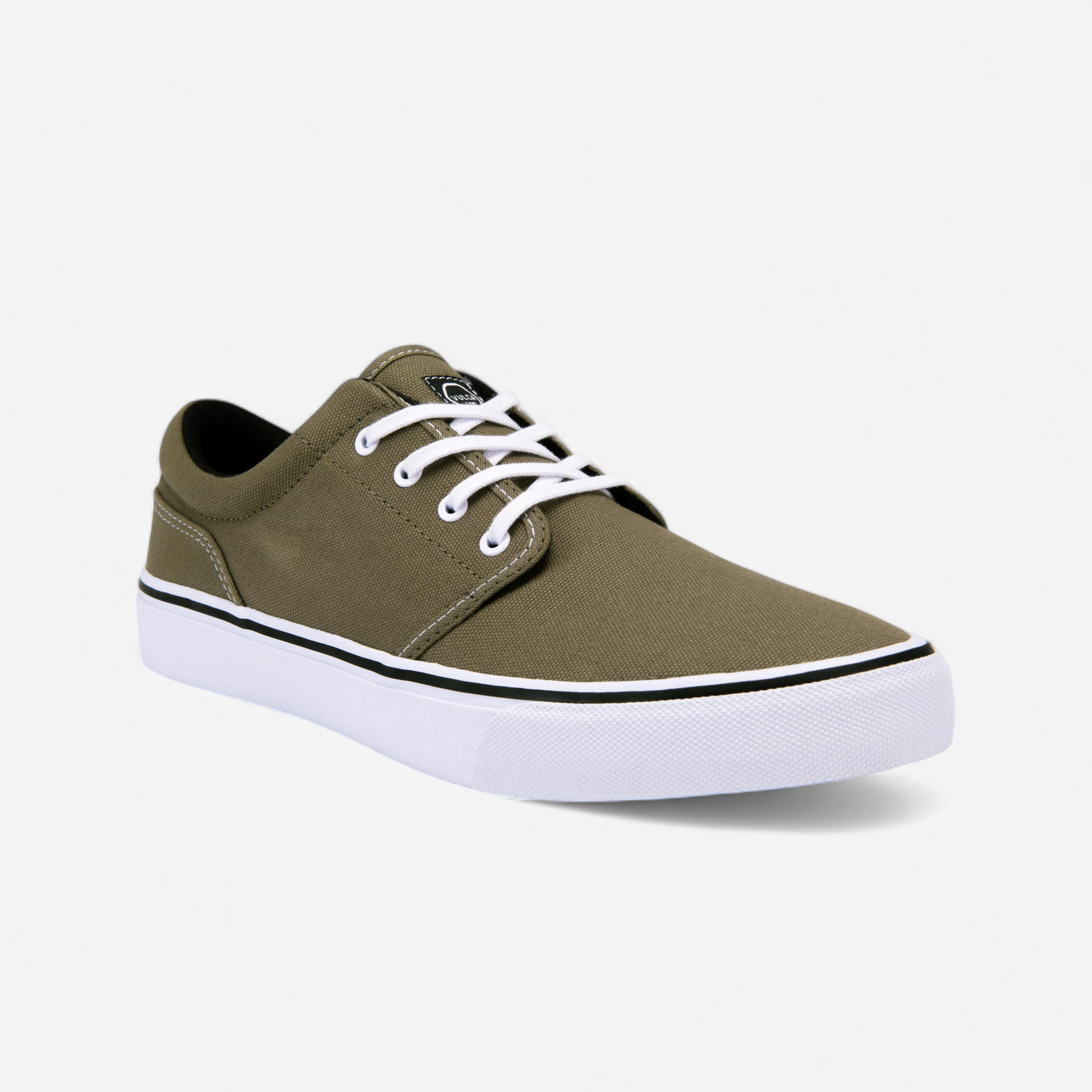 Adult skateboard-longboard low shoes VULCA 100 khaki white