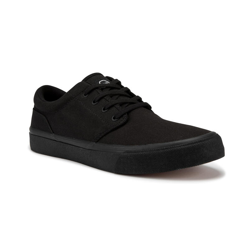 Zapatillas de caña baja skateboard-longboard adulto VULCA 100 triple negro 