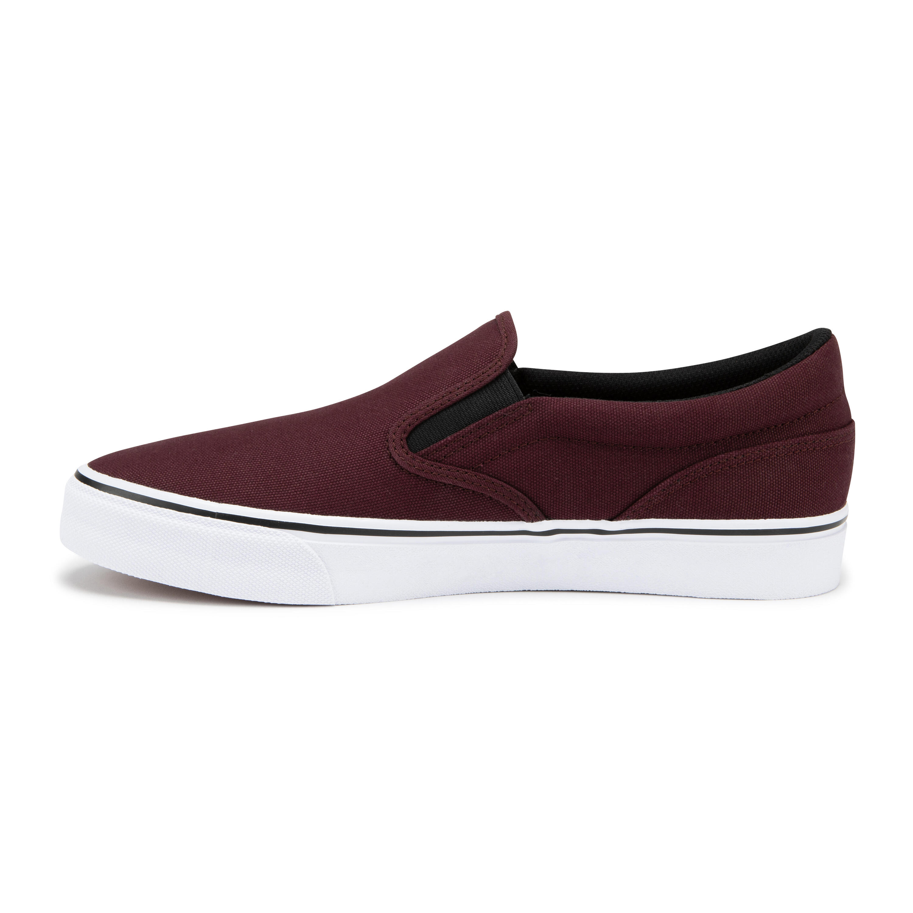 Slip-On Skateboarding Shoes Vulca 100 - Burgundy/White 3/15