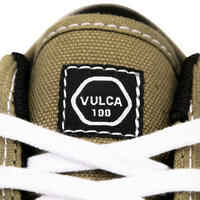Skaterschuhe Vulca 100 Sneaker Erwachsene khaki/weiss