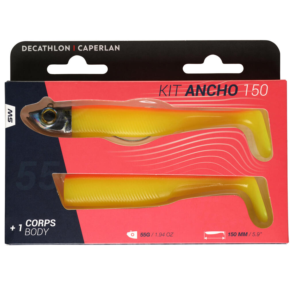 Sea fishing supple lures Texas anchovy shad KIT ANCHO 150 35 g - Ayu