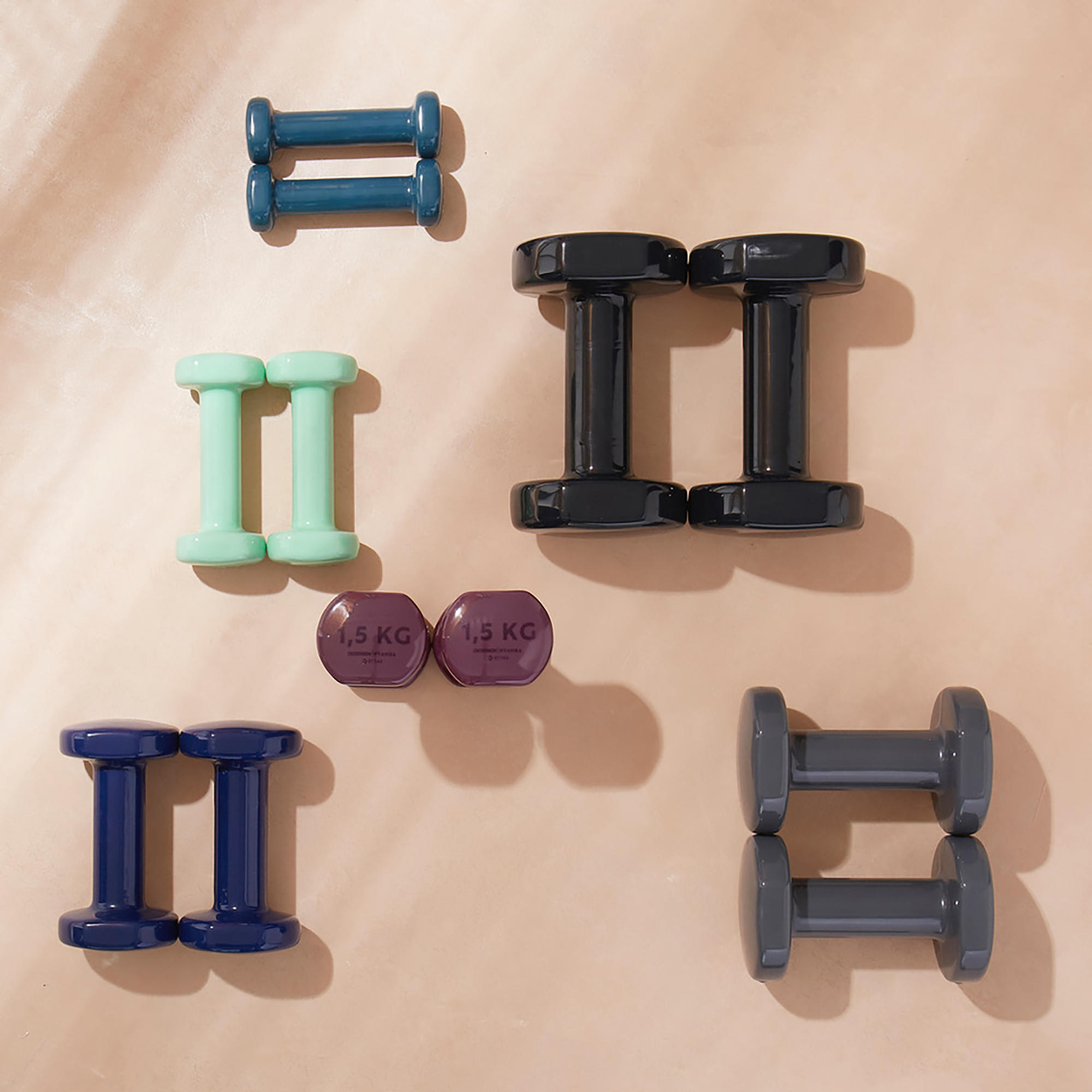 ПАРА ГАНТЕЛЕЙ ДЛЯ ФИТНЕСА 3 кг СЕРЫЕ NYAMBA