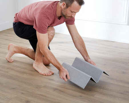 50 cm x 39 cm x 8 mm Pilates Mini Floor Mat 500 - Grey
