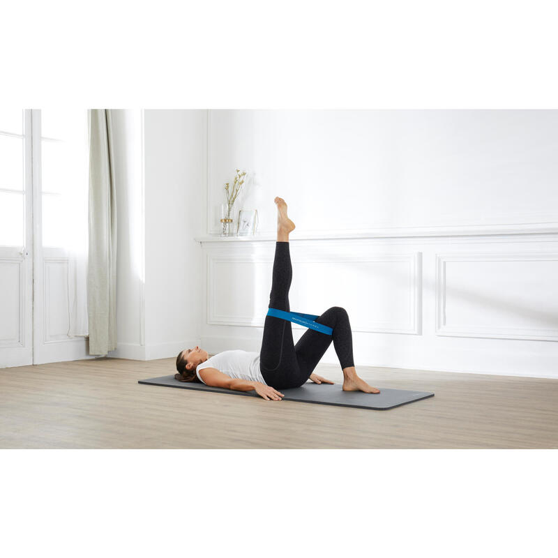 Elastico ginnastica Pilates MINIBAND Light - resistenza 5kg tessuto turchese